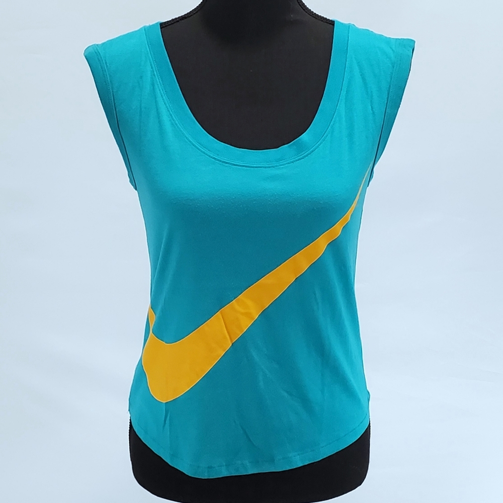 Nike Green w/ Yellow Swoosh Sleeveless Scoop Tank